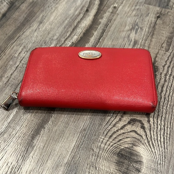 Furla Red Saffiano Leather Zip Around Wallet - Picture 7 of 16